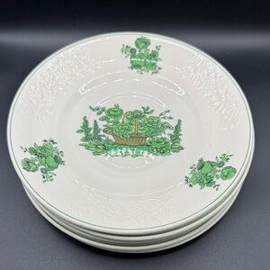 Spode Green Basket Plates-